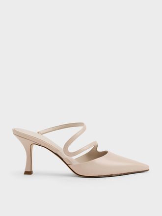 Charles & Keith Arden Pointed Wavy Heeled Mules