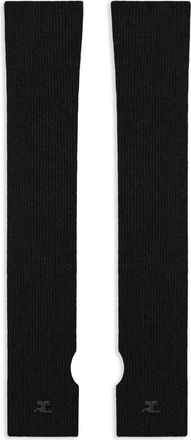 Courrèges ribbed wool mittens - men - Wool - One Size - Black