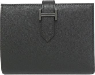 Herm&egrave;s Bearn Black Wallet (Bi-Fold) (Pre-Owned)