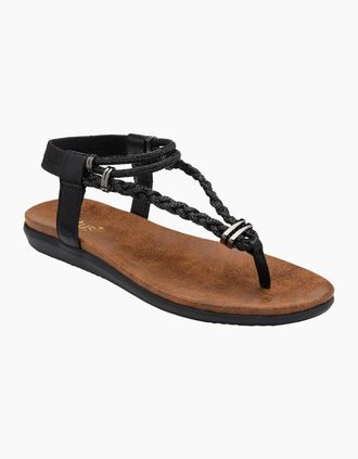 Lotus Womens Sol Womens Toe Post Sandals - Black - Size: 6
