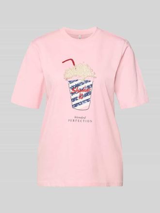 Only Regular Fit T-Shirt aus reiner Bio-Baumwolle Modell BURST in Rosa, Gr&ouml;&szlig;e XL