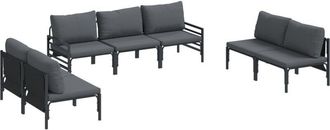 vidaXL Garden Sofa Set 7 pcs Anthracite Steel Vidaxl