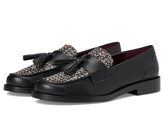 Franco Sarto Lucia Womens Shoes Black Leather/Tweed : 7.5 M