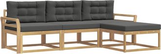 vidaXL Conjunto De Sof&aacute;s De Exterior 4 Uds. Blanco Y Antracita Vidaxl