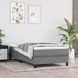 vidaXL Estructura De Cama Sin Colch&oacute;n Tela Gris Oscuro 90x200 Cm Vidaxl