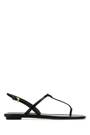 Prada Black Solid Sandals