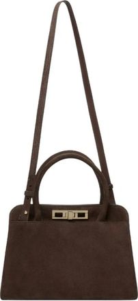 Fabiana Filippi Middelhoge Handtas met Metalen Accessoire - Dames - Handtassen - Bruin - ONE Size - Tassen