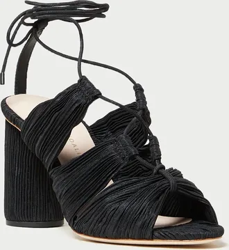 Loeffler Randall Womens Teresa Pleated Lace Up Sandal In Black