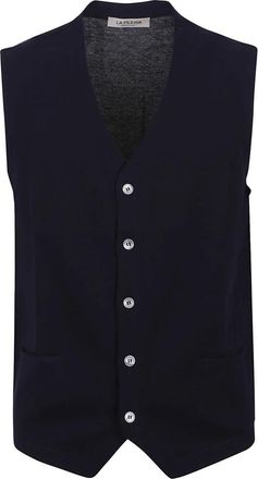 La Fileria Gebreid Vest - Heren - Gillet - Blauw - M - Kostuums