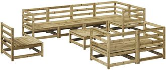 vidaXL 9 Piece Garden Sofa Set Impregnated Wood Pine vidaXL