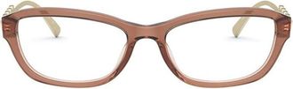 Versace Rectangle Full Rim Eyeglasses - Brown