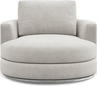 Castlery Hamilton Swivel Armchair 39.4 Customized, Performance Classic Twill, Medium Grey, Spill Resistant, 360&deg; Swivel for Castlery Chairs