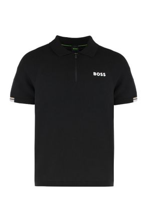 HUGO BOSS Black Zipped Logo Polo