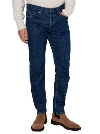 HUGO BOSS Mens Bright Blue H-Taber Slim Jean - Size 38W/32L