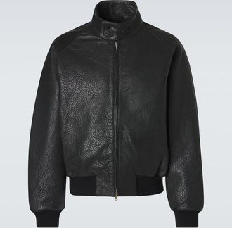 STUDIO NICHOLSON Over leather bomber jacket
