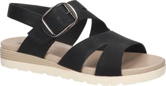 Easy Street Daydream Faux Leather Sandal in Black at Nordstrom Rack, Size 6.5