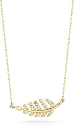 Ember Fine Jewelry 14K Gold & Diamond Leaf Necklace