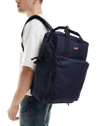 Levi's L Pack - Zaino blu navy grande con logo batwing