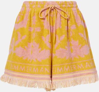 Zimmermann Wylie fringed cotton terry shorts