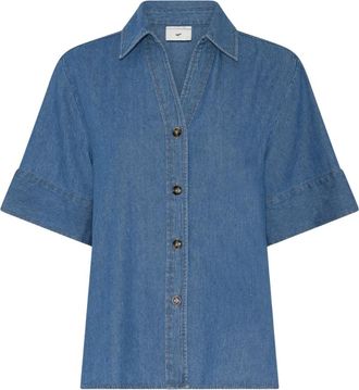 Julie Fagerholt - Heartmade Denim overhemd - Dames - Spijkeroverhemden - Blauw - L - Denim - Overhemden