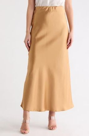 Renee C Satin A-Line Skirt in Gold at Nordstrom Rack, Size X-Small
