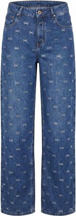 Self Portrait Lightweight Bow Embellished Jeans