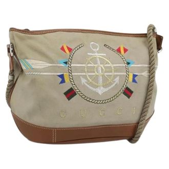 Gucci Pre-owned Vintage Shoulder Bag - Dames - Pre-owned - Beige - Maat: ONE Size Leer