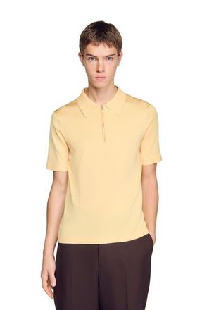 Sandro Knitted polo with zip collar in Light Yellow at Nordstrom, Size Xx-Large