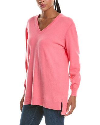 N.Peal N. PEAL V Neck Longline 100% Cashmere Sweater