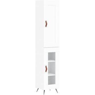 vidaXL Vidaxl - Aparador Alto Madera Contrachapada Blanco 34,5x34x180 Cm