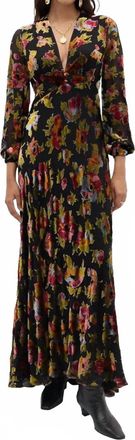 Rixo Emory Gown In Countryside Devor&eacute; Black