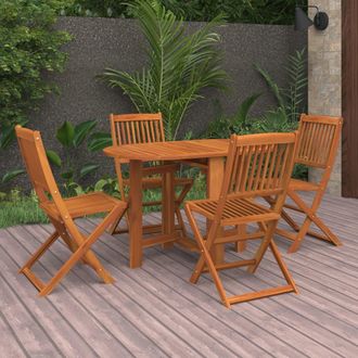 vidaXL Comedor De Jard&iacute;n 5 Piezas Madera Maciza De Acacia Vidaxl