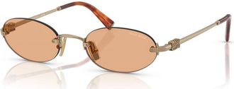 Miu Miu Round-frame Sunglasses - Gold - One Size
