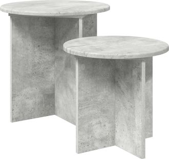 vidaXL Conjunto De Mesas Auxiliares 2 Uds. Gris Hormig&oacute;n &Oslash; 45 X 45 Cm Vidaxl