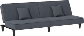 vidaXL Sof&aacute; Cama De Terciopelo Gris Oscuro Vidaxl