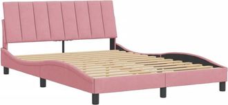 vidaXL Estructura De Cama Sin Colch&oacute;n Terciopelo Rosa 140x190 Cm Vidaxl