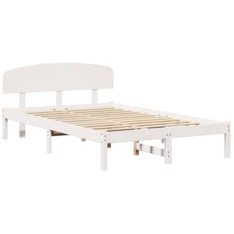 Berkfield Home Bed Frame with Headboard White 120x200 cm Solid Wood Pine