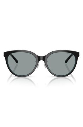 Tiffany & Co. 55mm Round Sunglasses in Black On Tiffany Blue /Grey at Nordstrom