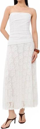 SIMKHAI Annalise Ruched Bodice Dress In White