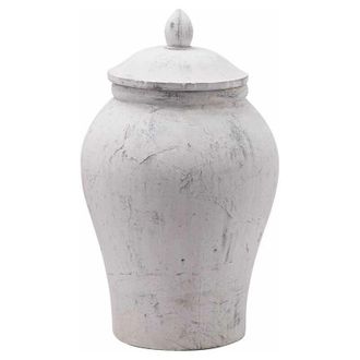 Hill Interiors Bloomville Large Stone Ginger Jar - Ceramic - L27 x W27 x H36 cm - Stone
