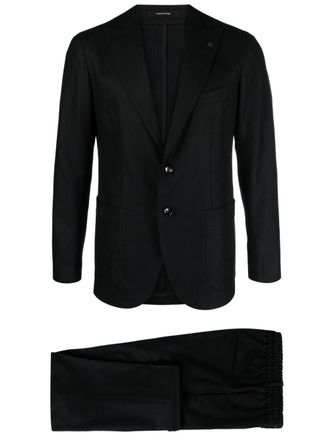 Tagliatore single-breasted wool suit - Black