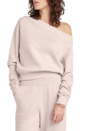 Favorite Daughter The Staying In One-Shoulder Cotton & Cashmere Pullover in Blush Pink at Nordstrom, Size X-Large