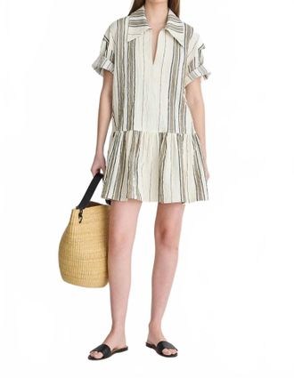 Apiece Apart Stripe Rowen Mini Dress In Affogato