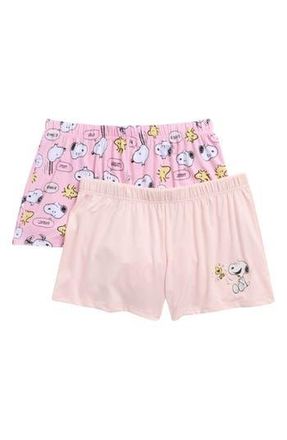Peanuts 2-Pack Assorted Pajama Shorts in Pink at Nordstrom Rack, Size X-Large