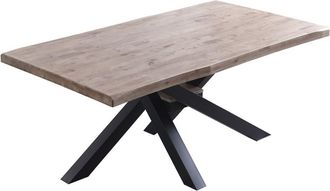 Home Heavenly Home Heavenly - Mesa Comedor Industrial Gael, Madera De Roble Y Patas Metal Cruzadas. 180 X 100 Cm Color: Roble Honey - Negro