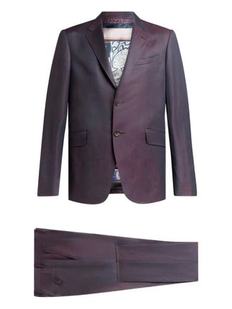 Etro single-breasted suit - men - Wool/Linen/Flax - 58 - Purple