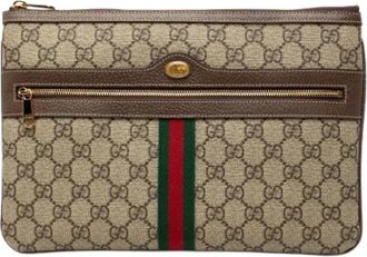 Gucci Pre-owned Clutch Bag - Dames - Vintage Clutch - Beige - ONE Size - Leer - Vintage