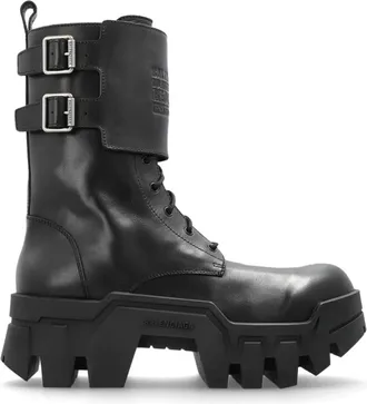 Balenciaga Lace-up Boots, male, Black, Size: 8 US Bulldozer Combat Platform Ankle Boots