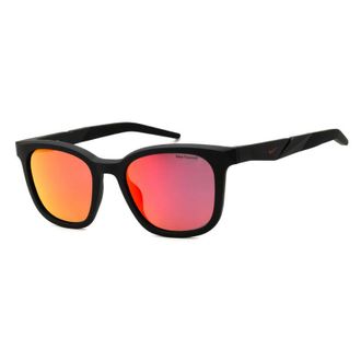 Nike Sunglasses Square Full Rim, Matte Black Frame And Red Mirror Polarized Lens Nikeradeon2Pfv2407010