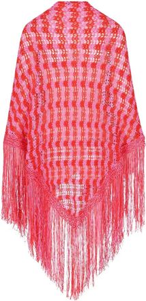 Giada Benincasa Gestreepte gehaakte sjaal met franje - Roze